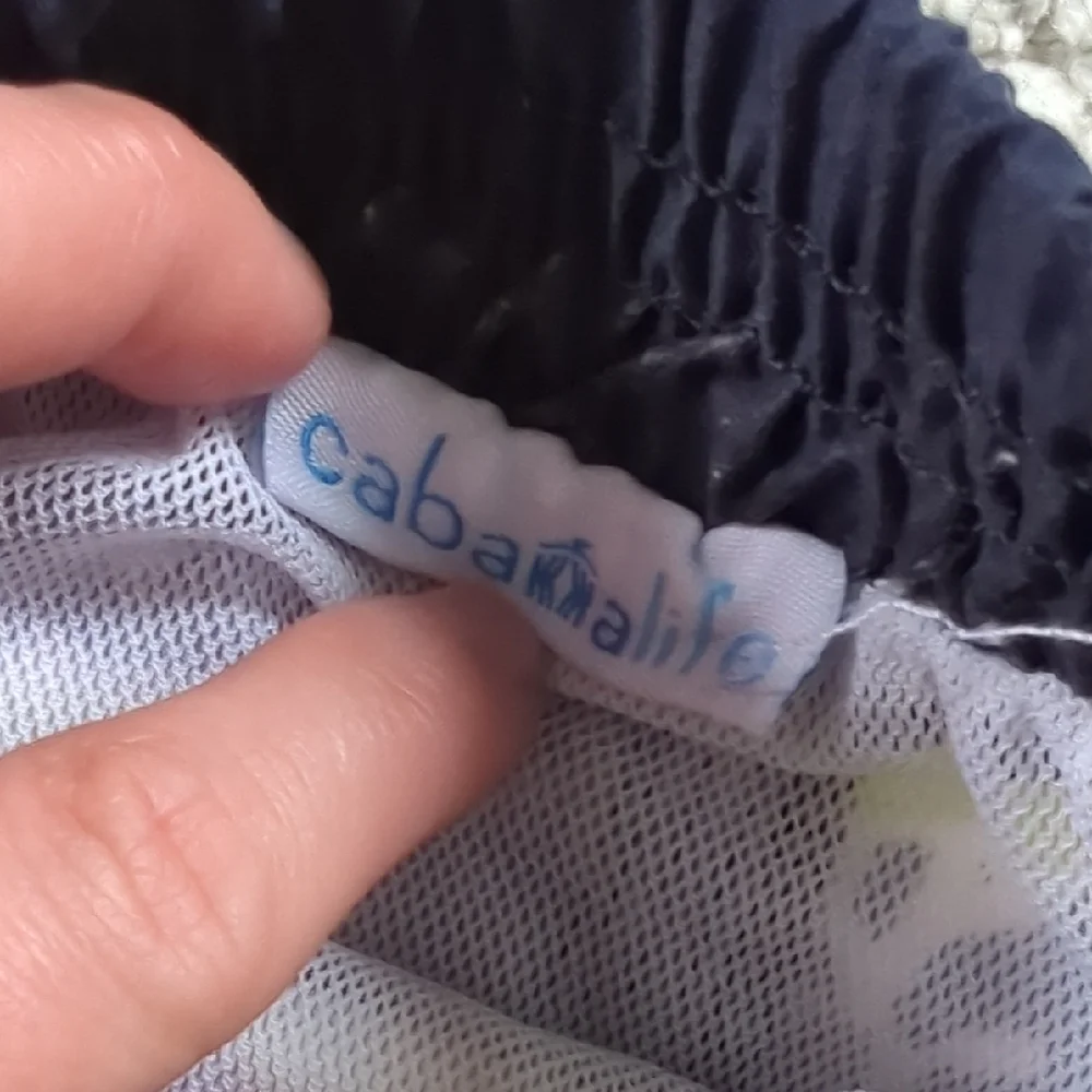 Cabana Life Navy and Lime Swim Shorts
